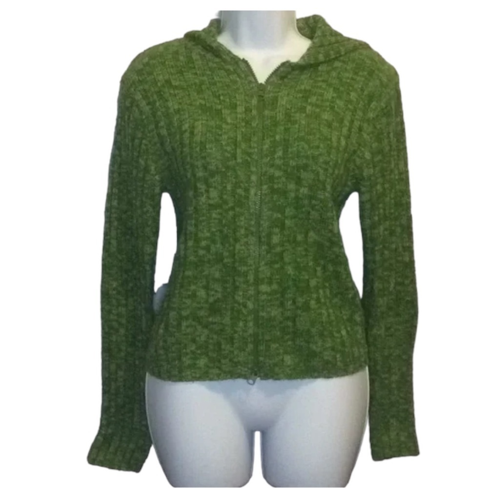 Jamie Scott full zip, hooded sweater Sz L
